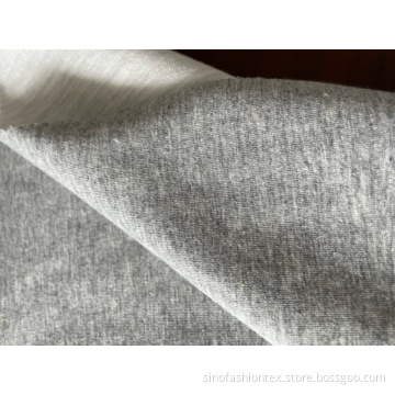 COTTON TOP DYED GREY INTERLOCK SLUB AT BACK SIDE FABRIC